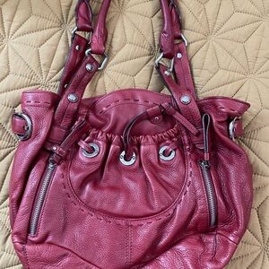 B. Makowsky Red Leather Shoulder Bag